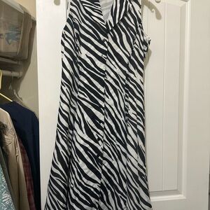 Jones New York Black and White Halter Sheath Dress